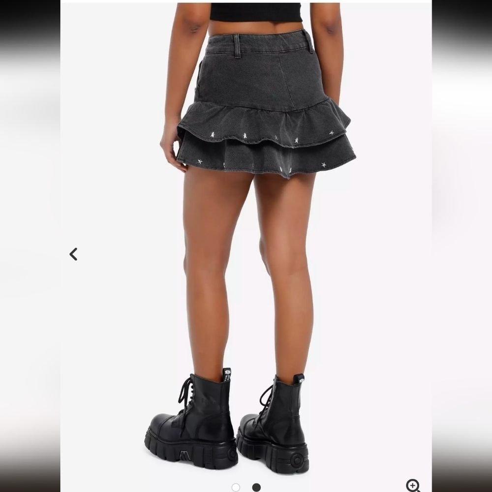 NWT Hot Topic Social Collision Star Stud Ribbon Mini Skirt_Med - Picture 2 of 4